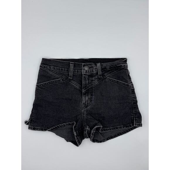Levi's High Rise Western Yoke Black Shorts Size 26 - Picture 1 of 3